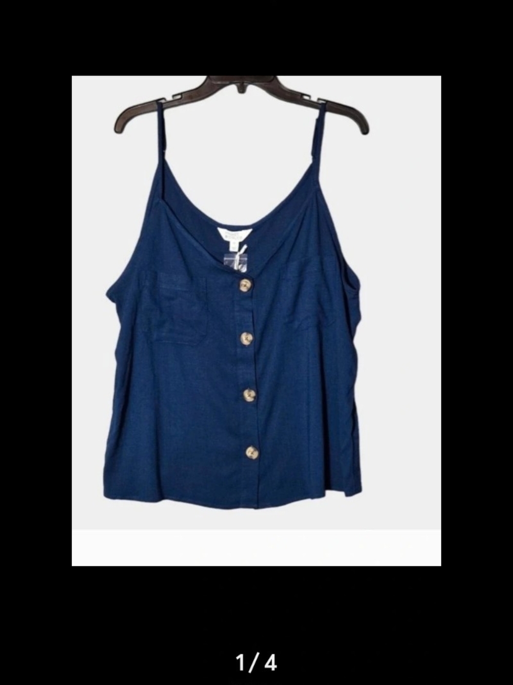 Market & Spruce Navy Button-Front Cami